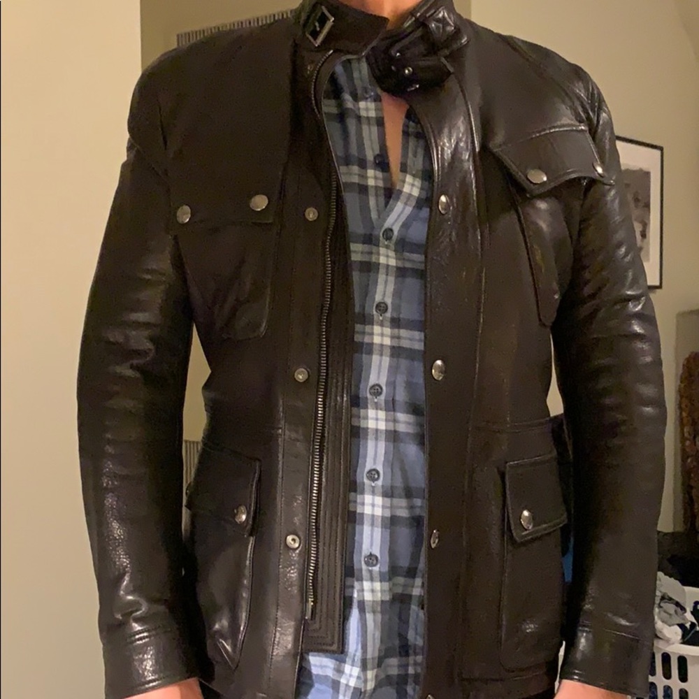 Belstaff black leather jacket